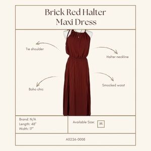 Brick Red Halter Maxi Dress